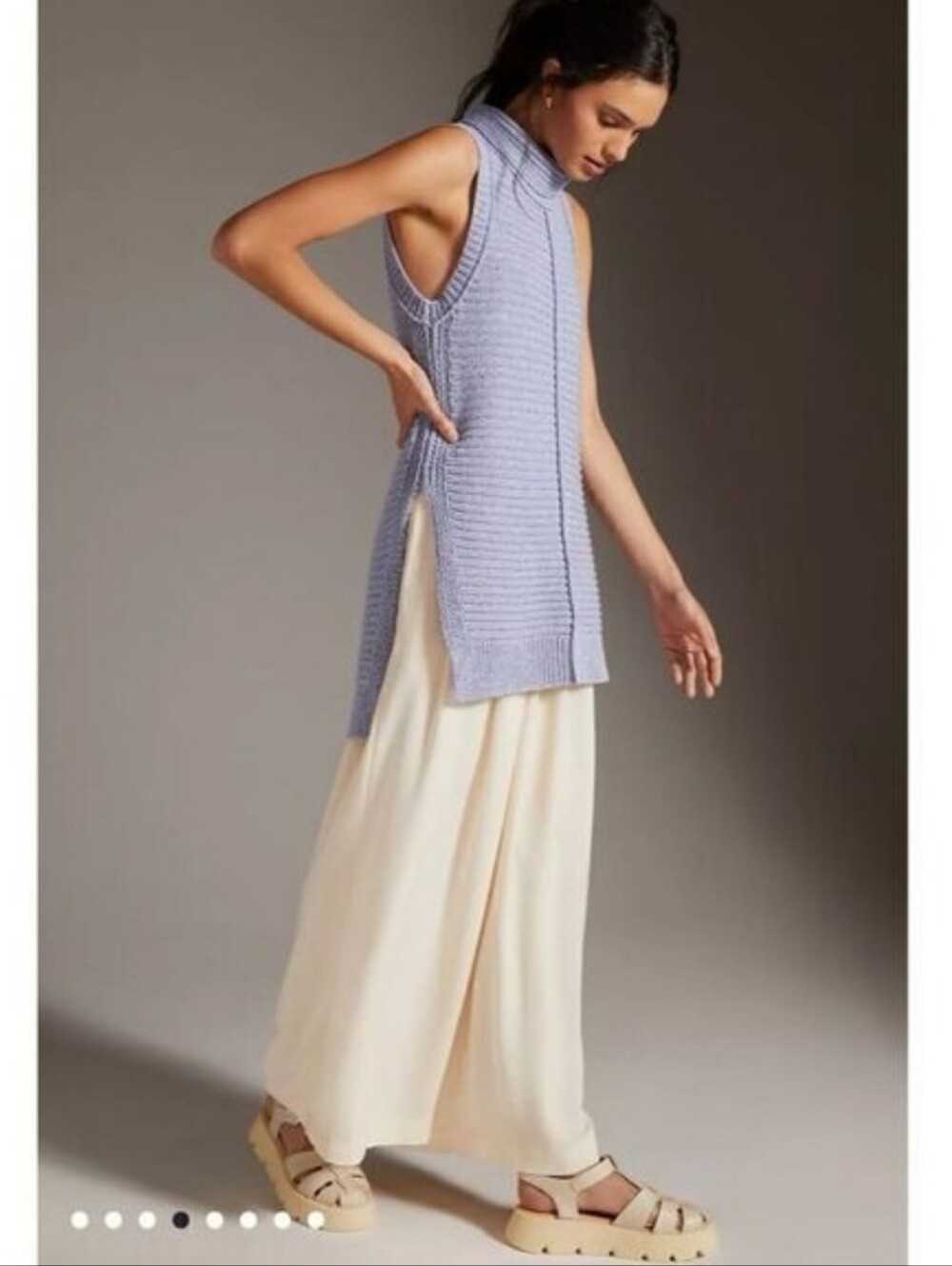 Anthropologie Pilcro NWT Sleeveless Turtleneck Knit Sweater Tunic Light Lavender